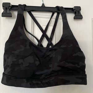 lululemon camo pattern Energy Bra size 6 EUC